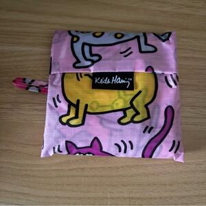 BAGGU x KEITH HARING PETS Standard Size Pink Reusable Foldable Tote Bag